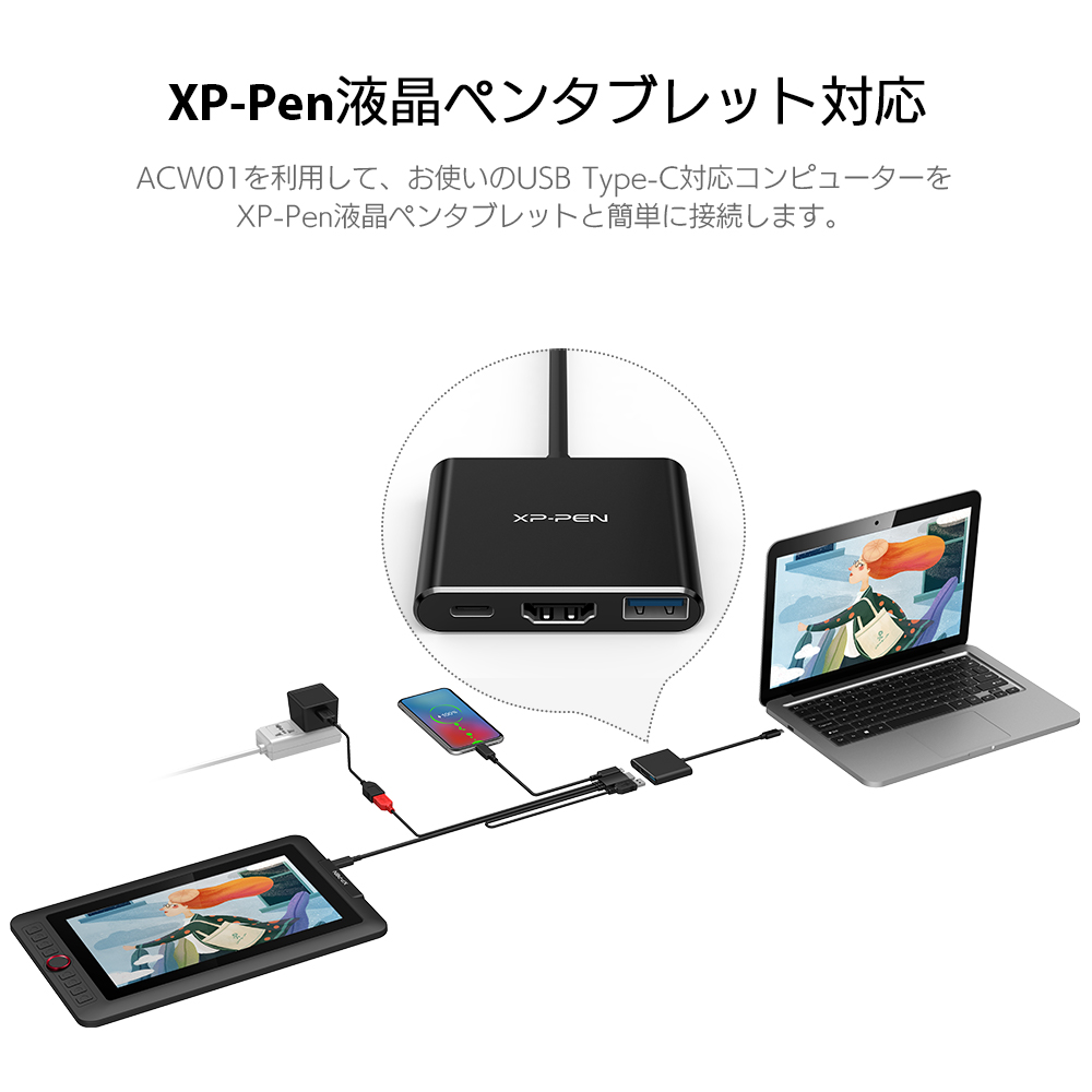Amazon | XPPen 液晶ペンタブ用 USB Type-C to Type-C ケーブル