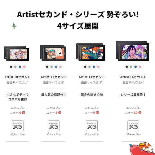 XPPen Artist 13セカンド 液晶ペンタブレット【2022新製品】アニメ制作